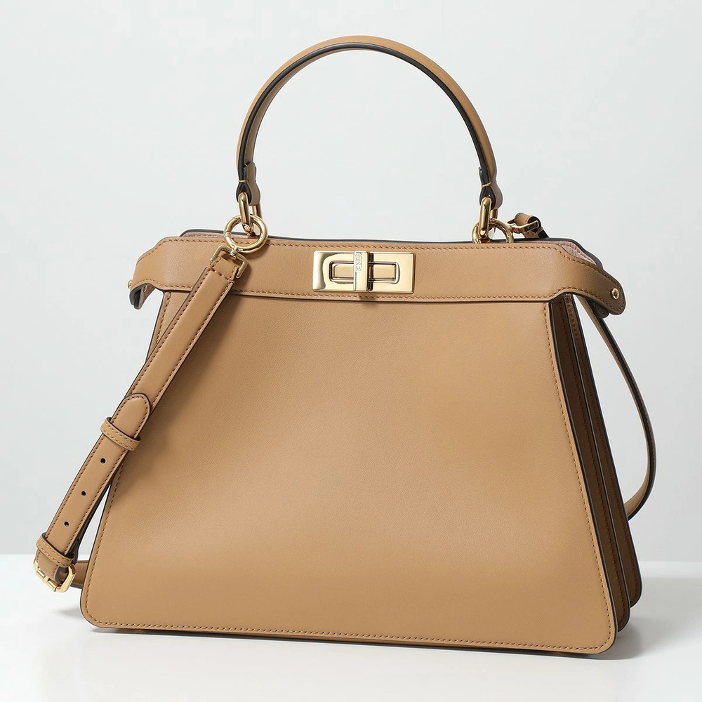 Fendi PEEKABOO ISee U Handbag Leather Shoulder Bag Two Tone